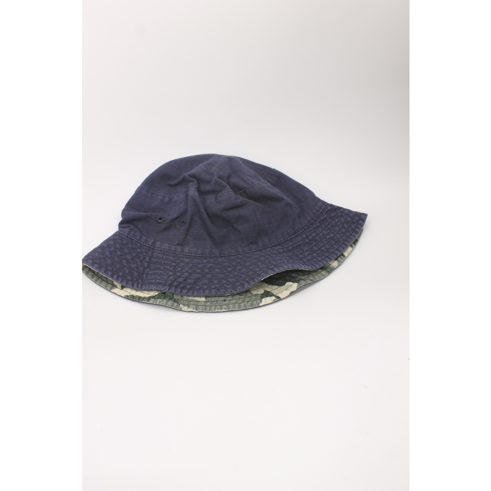 L.L. Bean youth reversible blue and Woodland camouflage bucket sun hat